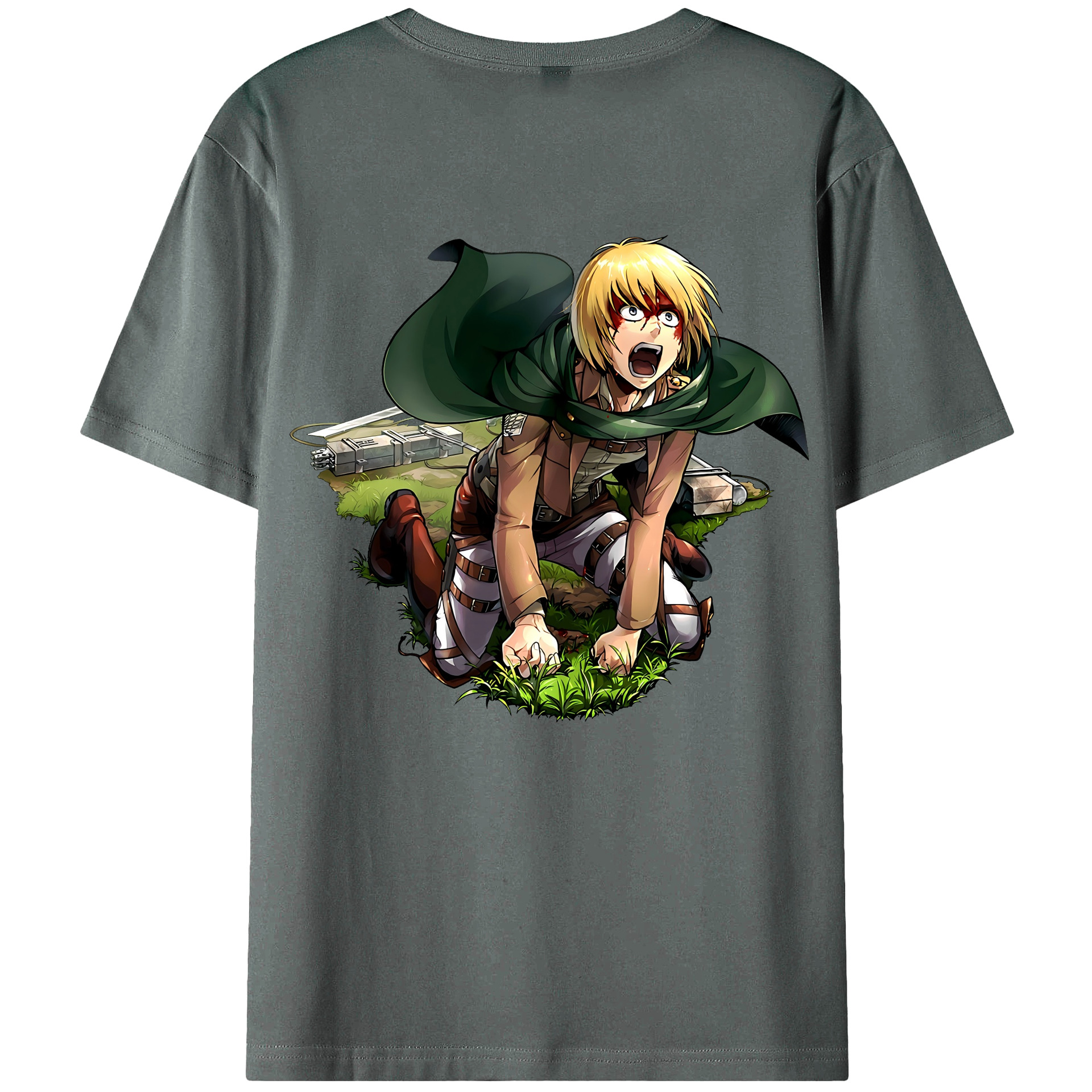（画像用） 進撃の巨人 アルミン·アルレルト Attack on Titan Armin Arlert 綿100％ メンズ半袖Tシャツ（バックプリント） 通気性